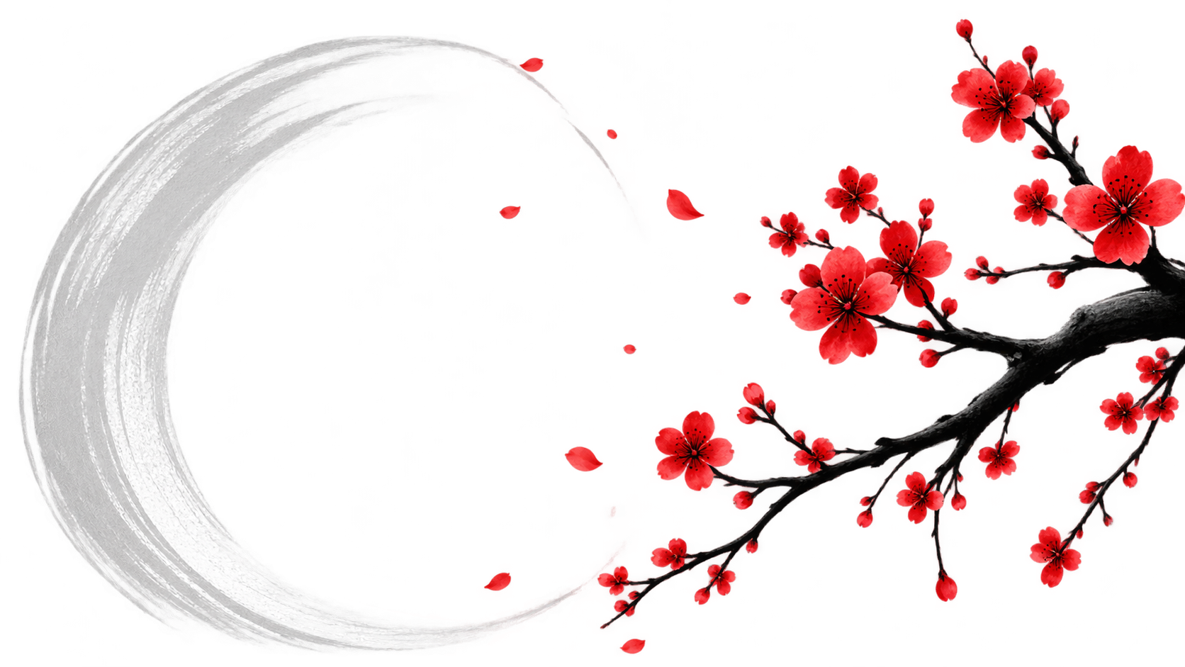 Zen Circle and Cherry Blossom